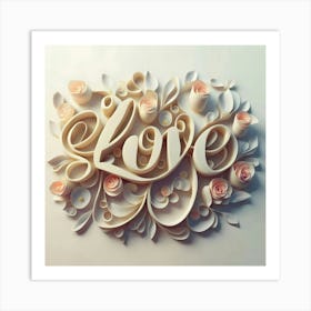 Love and flowers Art Print