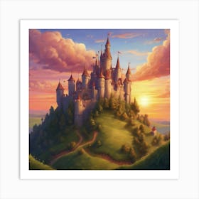 Castle At Sunset 2 Art Print