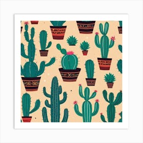 Cactus Pattern 8 Art Print