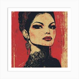 Lady In Red Art Print