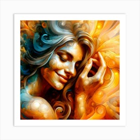 Abstract Of A Woman smiling Art Print