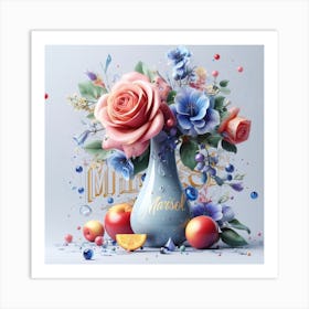 Roses In A Vase 1 Art Print