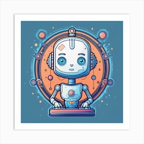 Robot In Space 6 Art Print