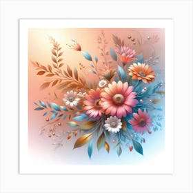 Flowers Wallpaper 1 Art Print