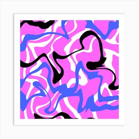 Pink And Black Abstract Pattern Art Print