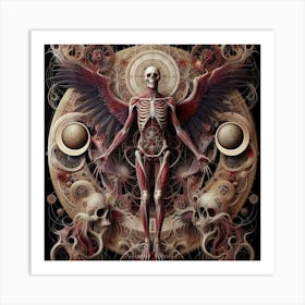 Skeleton With Wings Art Print