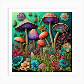 Psychedelic Mushrooms 4 Art Print