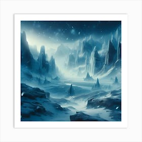 An Icy Wasteland Where Snow Storms Rage Endlessly And Temperatures Are Always Below Freezing Point Art Print