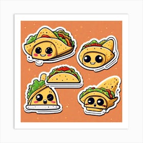 Taco Stickers 1 Art Print