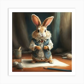 Rabbit In A Suit 24 Art Print