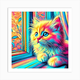 Feline Cat Creative Artwork Illustration 64 Art Print