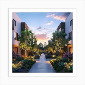 Sacramento Apartment Complex Art Print