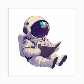 Astronaut Reading A Book 4 Art Print