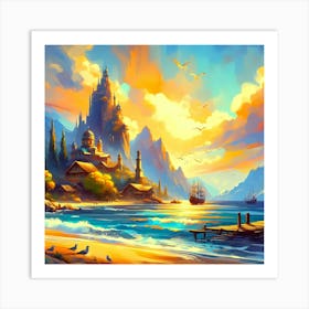 Beachside Village 9 Art Print