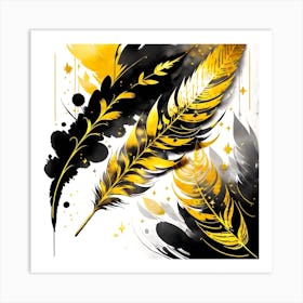 Gold Feathers 1 Art Print