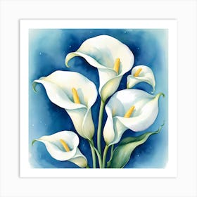 White Calla Lily Painting Art Print