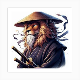 Lion Samurai Art Print