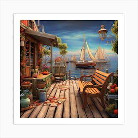 Sailor'S Cottage Art Print