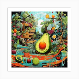 Avocados And Fruit Art Print