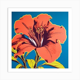 Lily 6 Pop Art Illustration Square Art Print