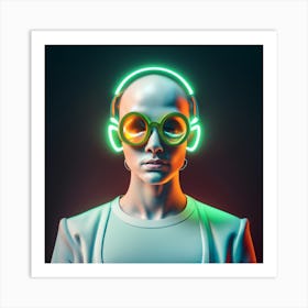 Man With Headphones 23 Art Print