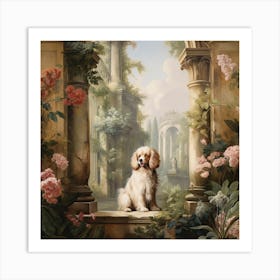 Dog In A Garden Art Print