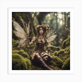 Botanical Steampunk Goggle Nymph Fairy Art Print