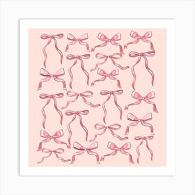 Pink Bows Pattern Art Print