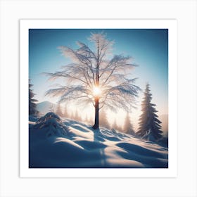 Tree In The Snow Art Print