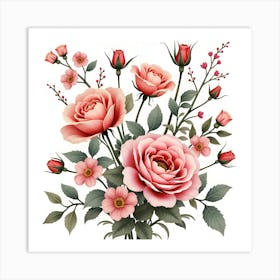 Pink Roses 13 Art Print