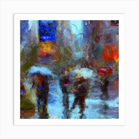 An Abstract Impressionist Oil Painting Of New York And Indigents Art Print