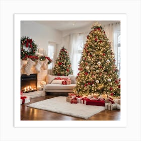 Christmas Tree In Living Room 1 Art Print