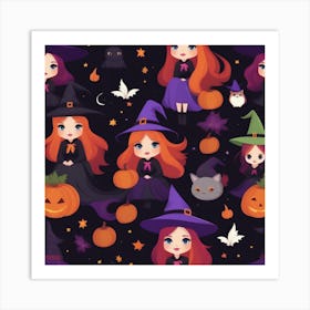 Halloween Witches Art Print