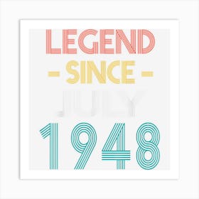 Legend Since July 1948 Vintage Birthday Art Print