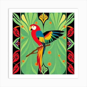 Parrot On A Branch Art Print