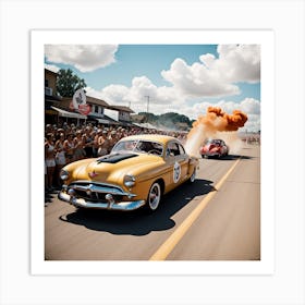 Classic Car Parade Art Print