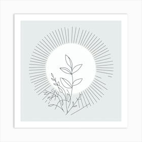 Sun Rays and a plant Art Print