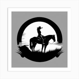 Cowgirl On Horseback Art Print