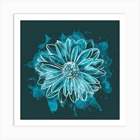 Blue Daisy Canvas Print Art Print