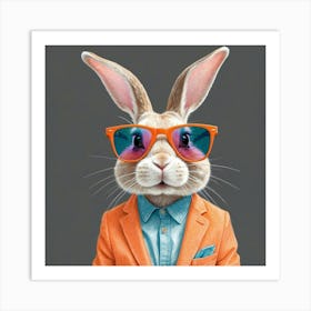 Rabbit In Sunglasses 16 Art Print