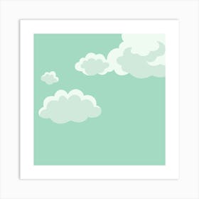 Clouds In The Sky green Art Print