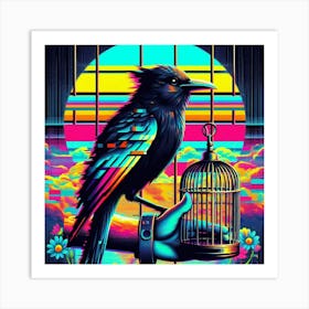 Bird In Cage 1 Art Print