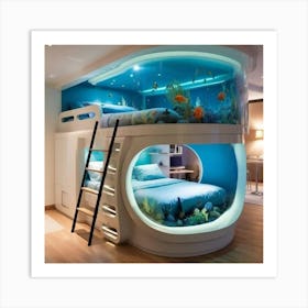 Underwater Bunk Bed Art Print