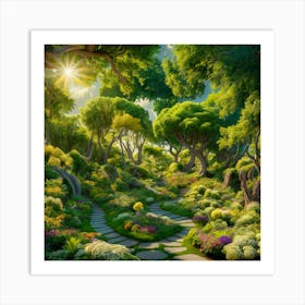 Tranquil Haven: A Serene Garden Escape 1 Art Print