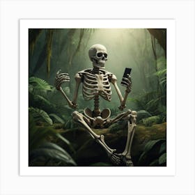 Skeleton In The Jungle 2 Art Print