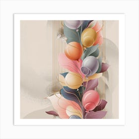 Balloons And Leaves Art Print