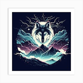 Wolf In The Mountains by dee Art Print