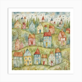 Christmas Village 2 Art Print