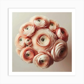 Bouquet Of Pink Roses Art Print