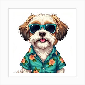 Dog with sunglass Art Print